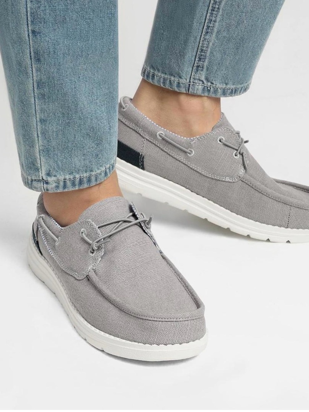 Bruno Marc Men's Slip-on Loafers Casual Boat Shoes (Gray) 13